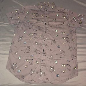 Disney Lion King Men Large short sleeve button-up